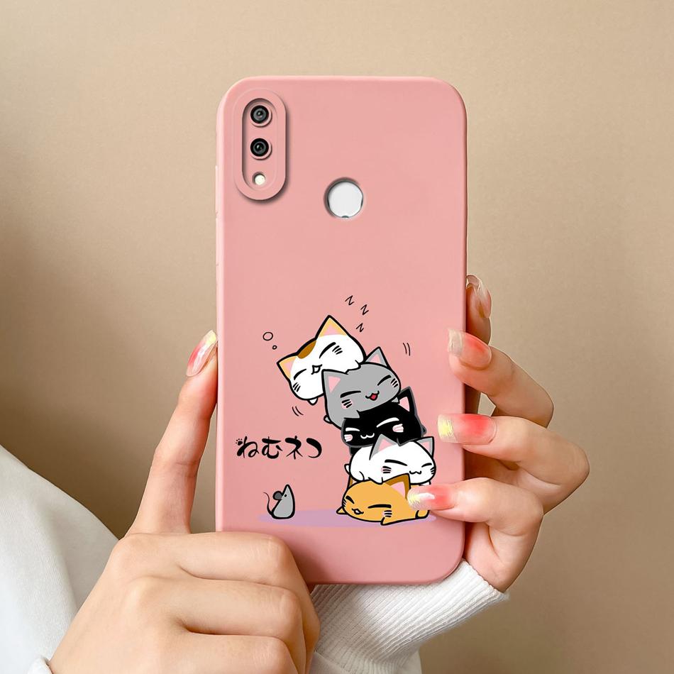For Huawei Y9 Prime 2019 Phone Case Full Protection Cover For Huawei Y9S Y9A Cute Cartoon Liquid Silicone Anti Drop Bumper Coque