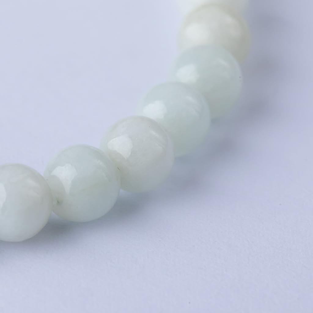 14cm White Itoigawa Natural Jadeite Japanese National Jomon Power Stone Jadeite Workshop Special Paulownia Wood Quality Guarantee ABR0893 (6mm Beads,