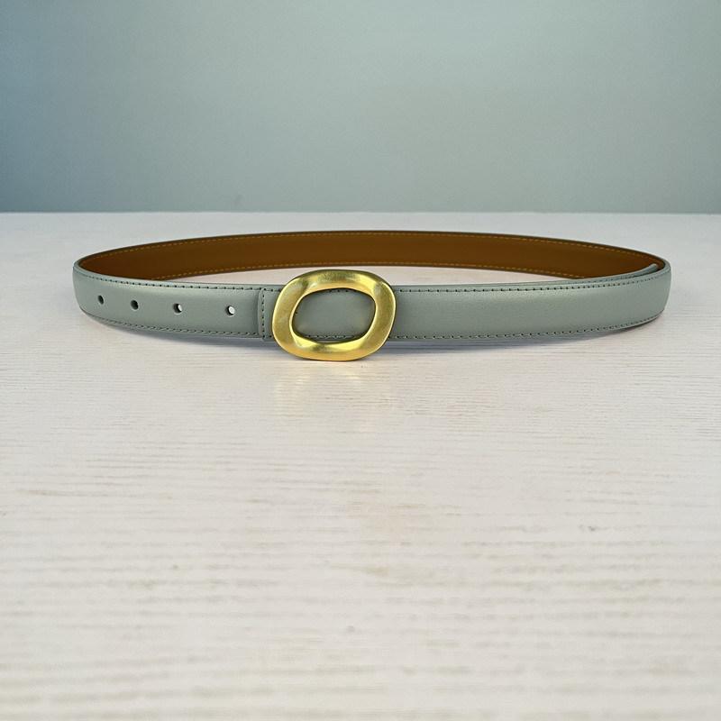 Leather Women'S Belt Simple Round Buckle Girls Belt With Jeans Casual Pants Belt Women'S