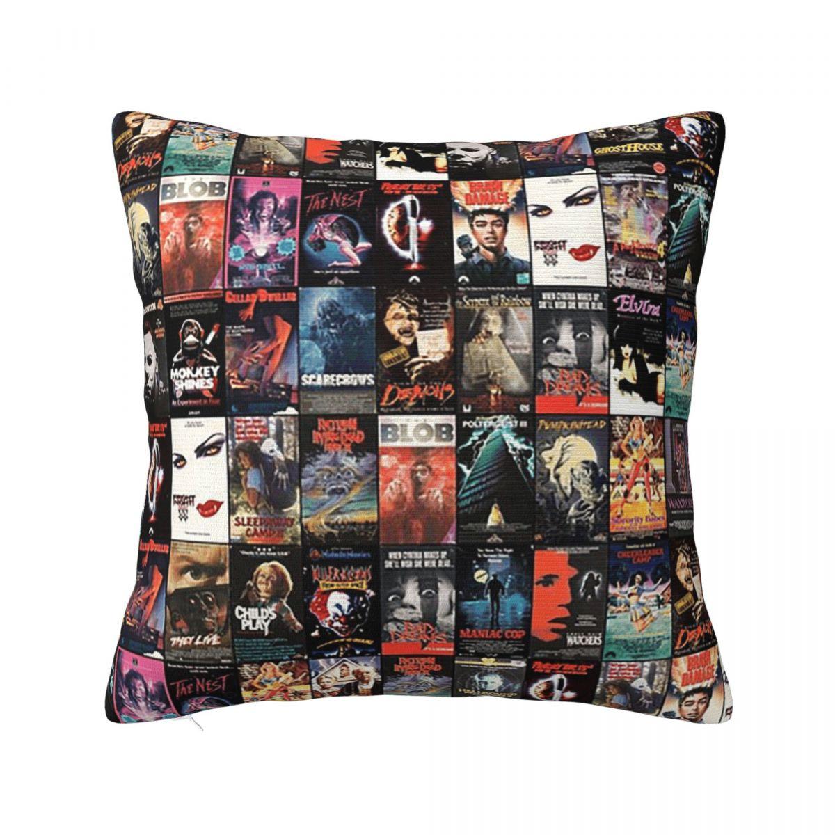 RETRO HORROR VHS ARTWORK Square Pillowcase Pillow Cover Cushion Zip Decorative Comfort Throw Pillow for Home Bedroom 30x30 cm 12x12 in