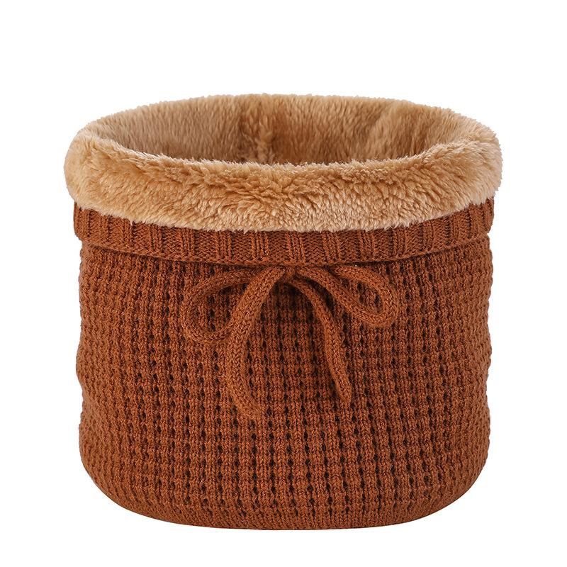 New Knitted Warm Neck Cover Outdoor Casual Fashion Scarf Dual-purpose Pullover Hat Scarf Velvet Scarf Autumn and Winter
