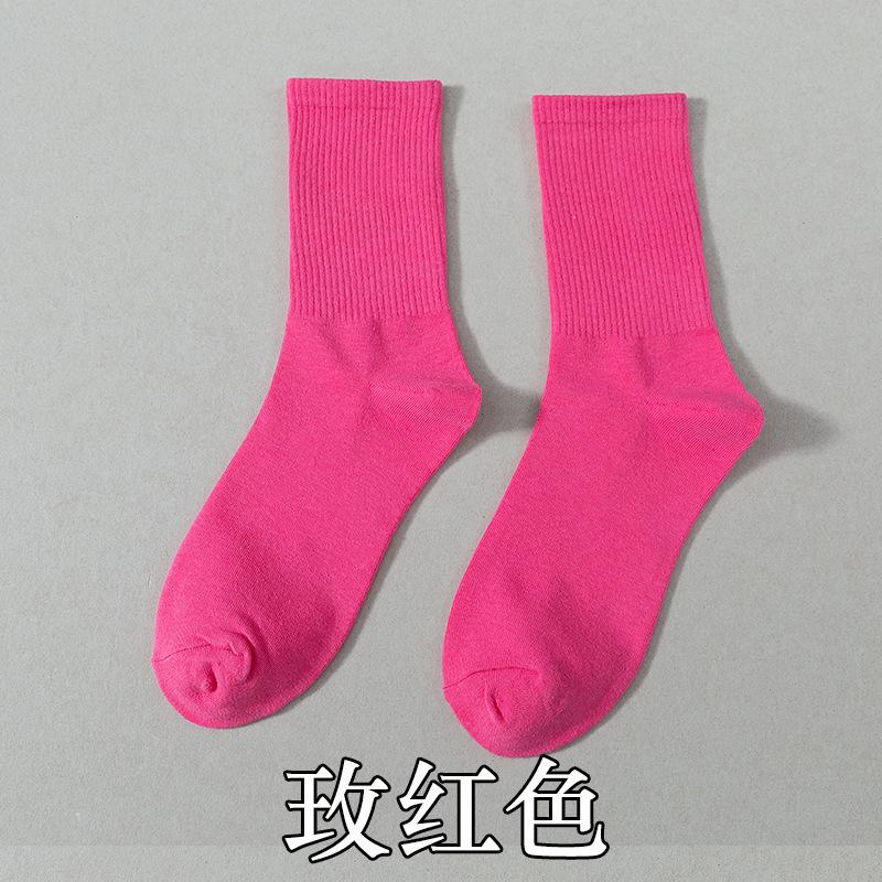 Socks Season Cotton Socks Breathable Medium Tube Socks Street Tide Socks Candy Color High Top Socks