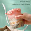 Portable Bilayer Salad Cup Breakfast Plastic Cup With Spoon Detachable Ice Box Seal Preservation For Storing Milk Fruits Oatmeal