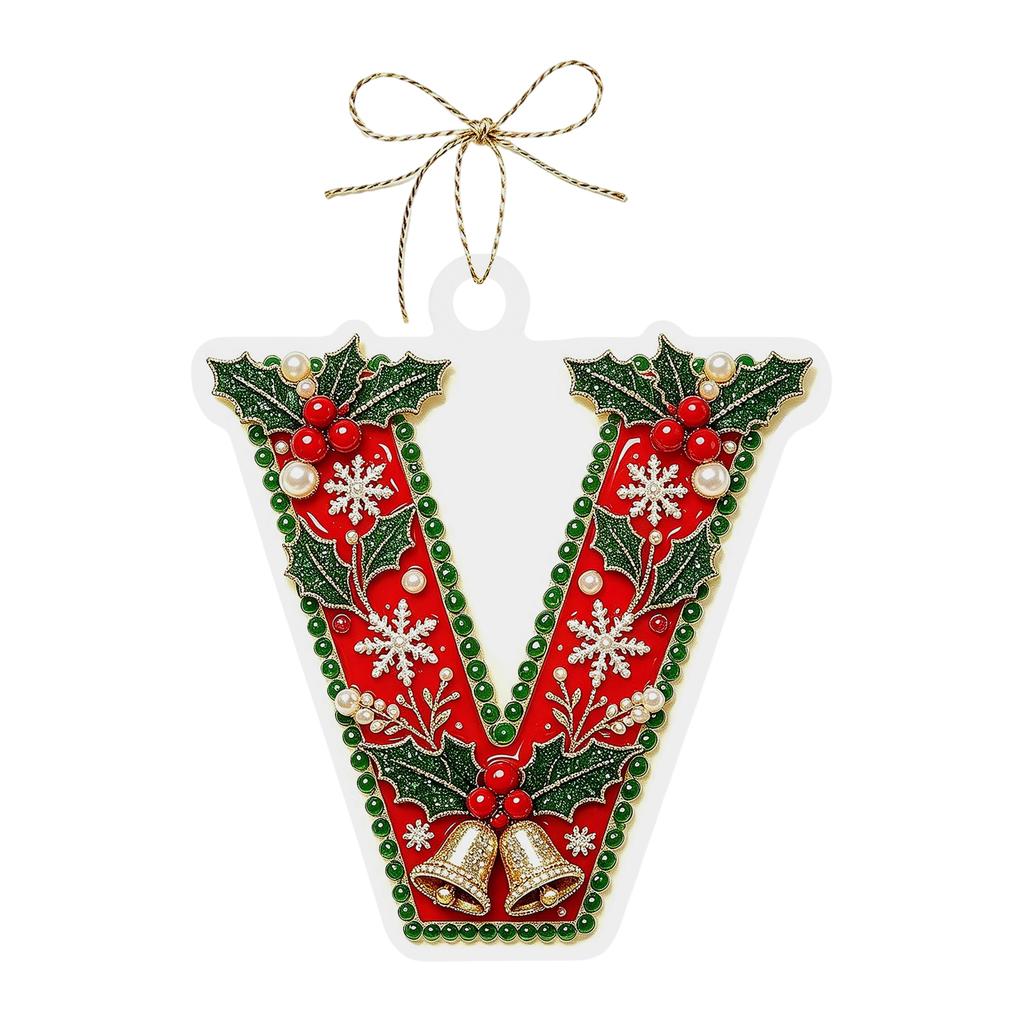 Christmas Themed Acrylic Letter Hanging Ornaments 26 PCS Decorations for Christmas Tree