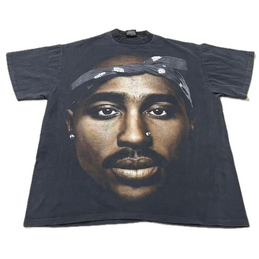 New Vintage Tupac Shakur 2Pac Memorial Rap AOP XL BIG BOOTLEG T-shirt XL