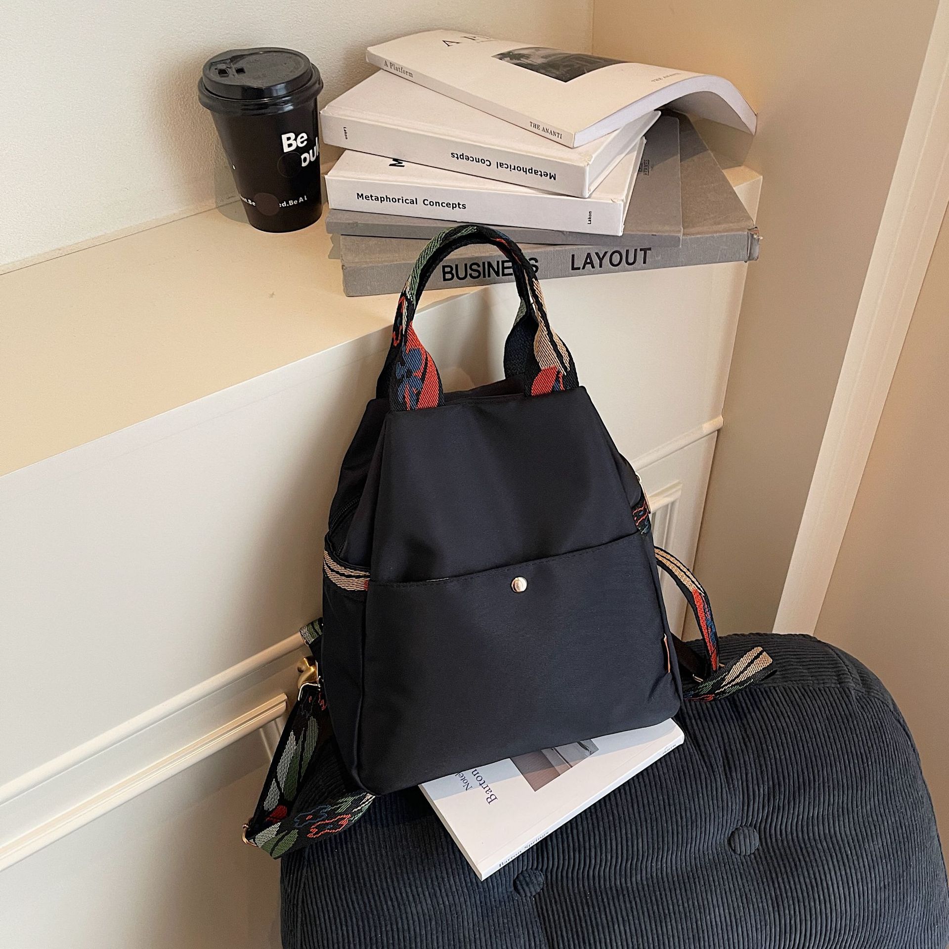 

New Women s Waterproof Lightweight Versatile Shoulder Crossbody Bag Multifunctional Large Capacity Commuter Backpack чорний