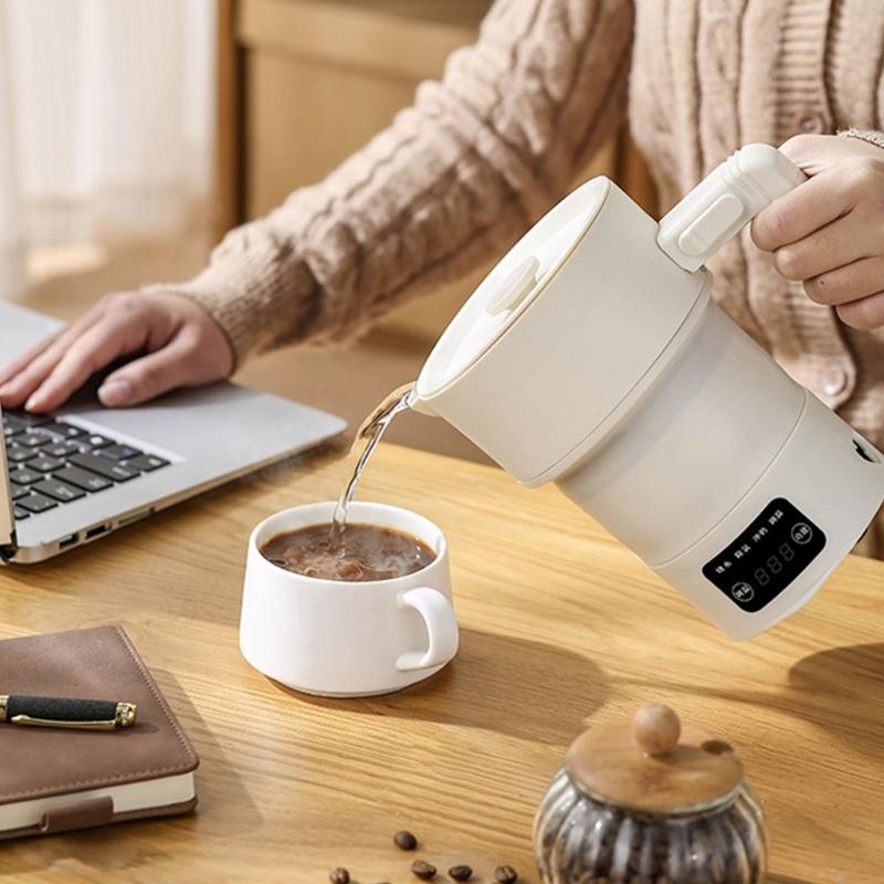 Foldable Electric Kettle With 4 Temperature Settings Fast Boil For Tea Coffee 600ml Portable 220V Dry Burn