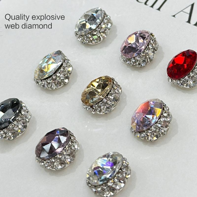 3Pcs Water Drop Nail Art Charms 3D Nail Rhinestones Gems Crystal,3D Nail Art Decorations Metal Nail Studs Nail Jewelry