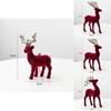 Stunning Christmas Reindeer Ornament Sparkling Burgundy Velvet Decorative Accent For Holiday Trees