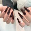 24Pcs New Detachable Solid Color Fake Nails Wearable Bright Long Ballet False Nails Full Cover Manicure Press-On Nails Women