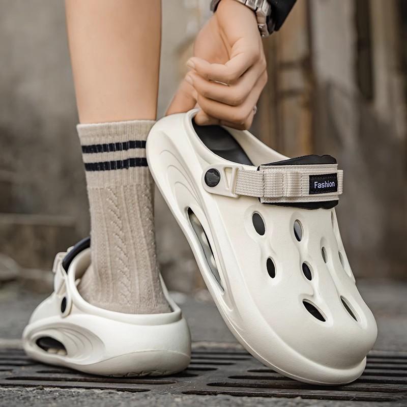 Lochschuhe Herren Sommer Oberbekleidung Tasche Kopf Hausschuhe Sport Doppelfunktion Strandschuhe Große Größe