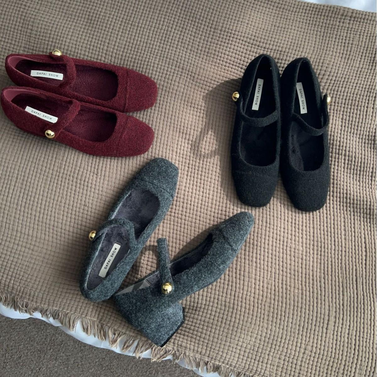 

2025 autumn fashion woolen word with shallow mouth thick medium Mary Jane commuting velvet warm work women s single shoes 39 бордовый