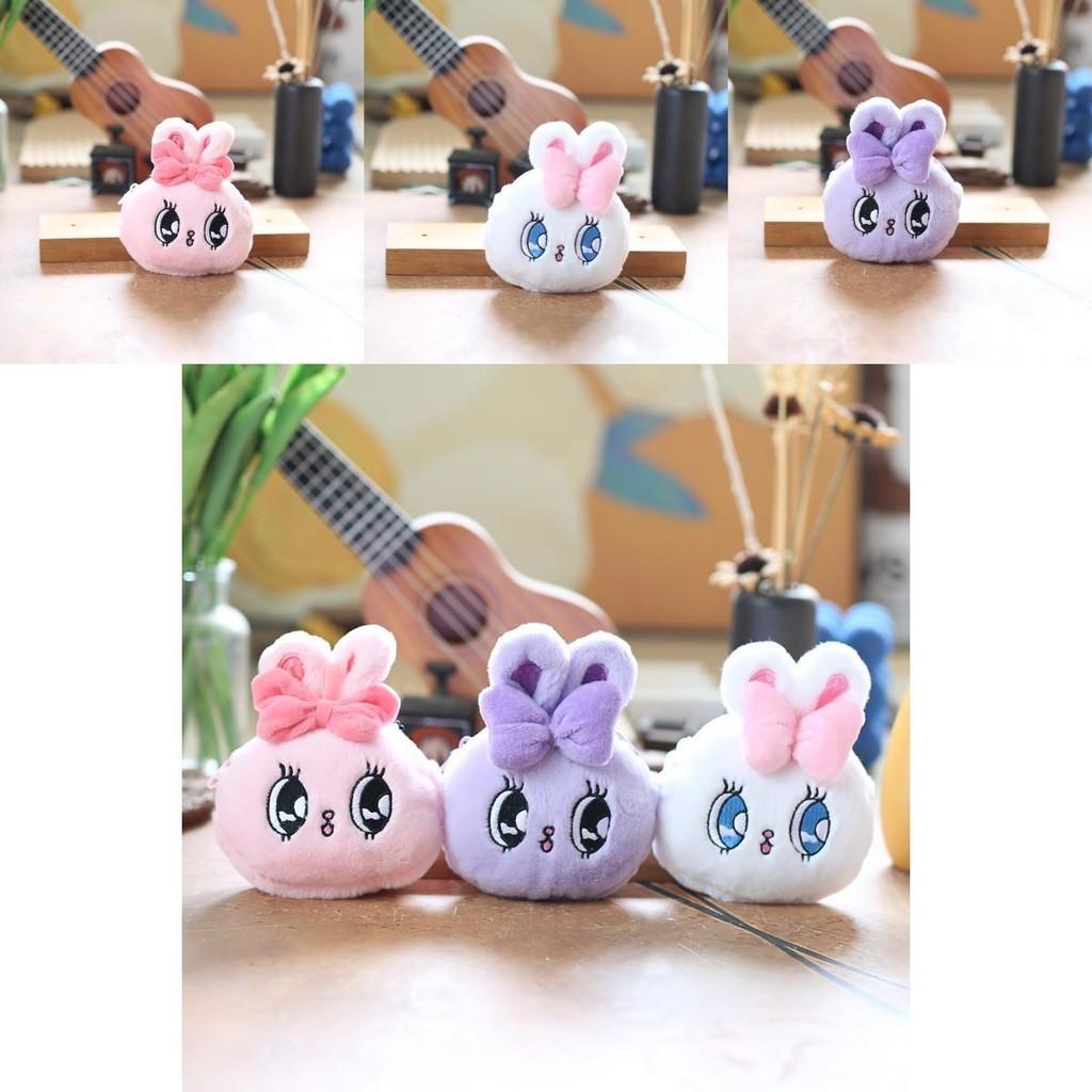 Urocza pluszowa portmonetka króliczek, słodka lalka breloczek, miękkie wypchane zwierzątko