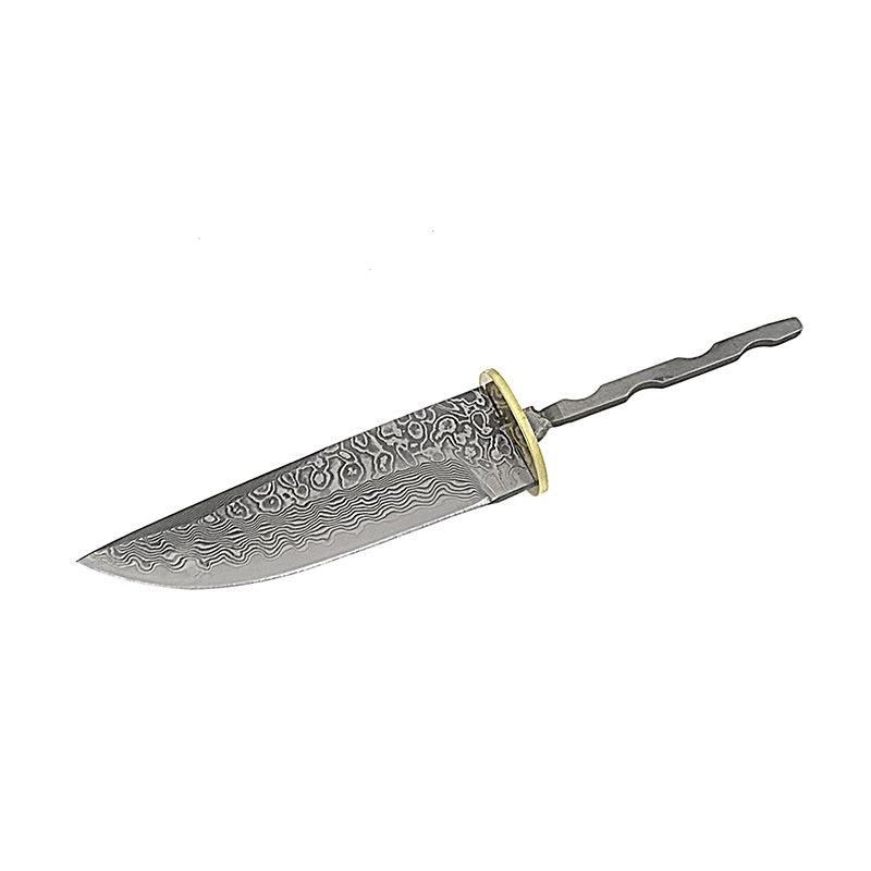 Large Damascus Steel Household  Fixed Blade Knife Billets DIY Semi-finished Blanks Utility Knife with Copper Sheet
