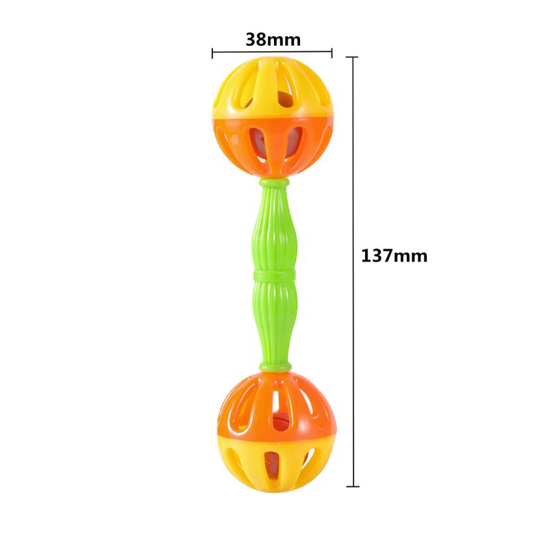 2PCS Parrot Toy Rattle Bite Resistant Bird Bite Toy Parrot Chewing Toy Double-head Bell Ball Toy Parrot Bite Toy