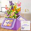 Fashion Paper 3D Pops-up Bouquet Floral Box Bouquet Flower Greeting Card Gift Postcard Birthday Wedding