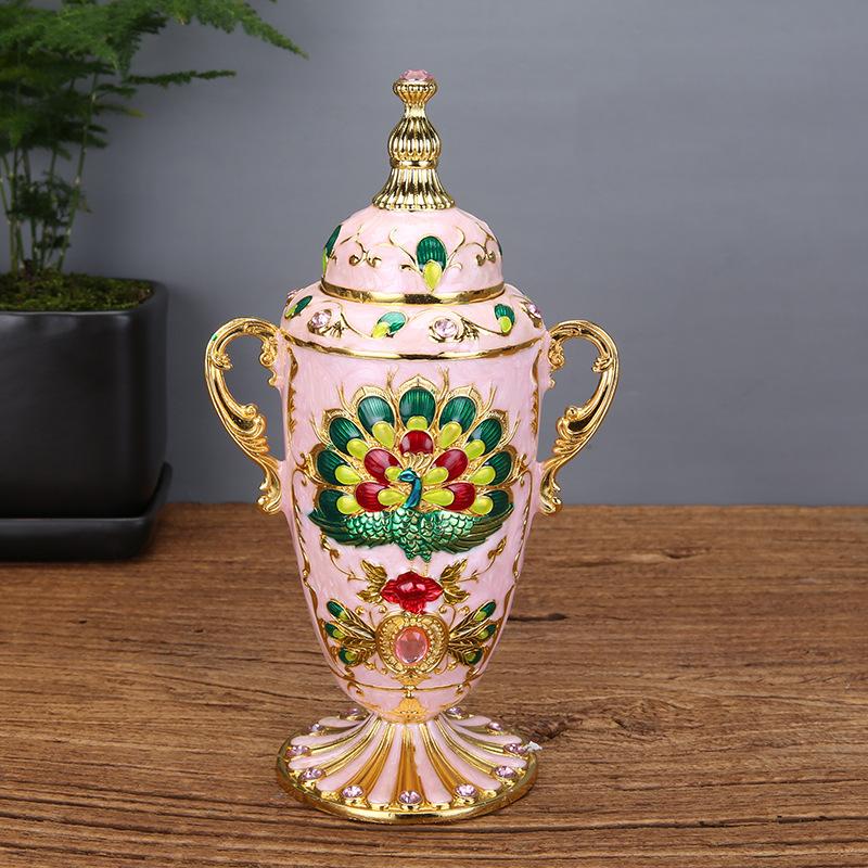 European toothpick box, living room fashion coffee table, automatic hand press toothpick holder, creative fashion retro ornament, toothpick jar