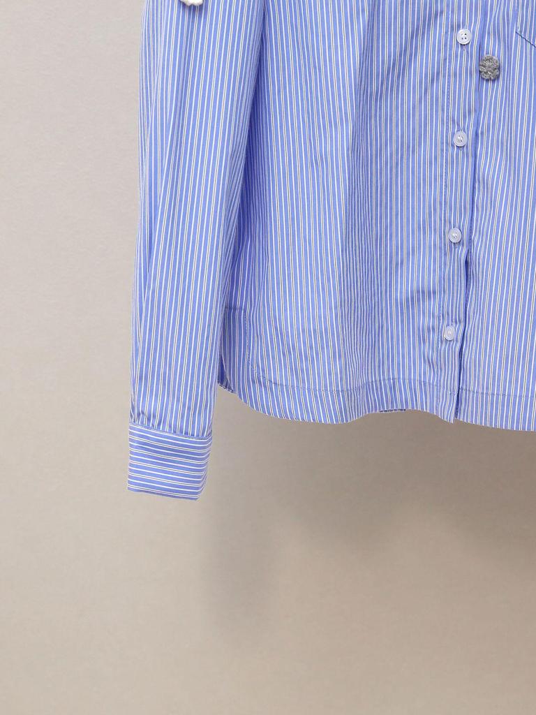 High-End Damen Französisches Herbst Häkel Perlen Gestreiftes Hemd