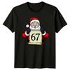 Six Seven 67th Birthday Santa Christmas Holidays Unisexs TShirt Unisexs Graphic Top