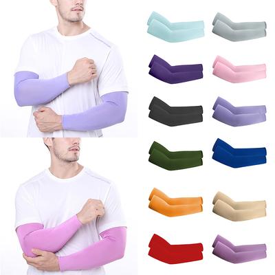 Maniche per braccia Ice Silk Sports Sleeve Protezione solare UV Copertura per le mani Raffreddamento Scaldamuscoli Corsa Ciclismo Pesca Mangas Para Brazo Spiaggia