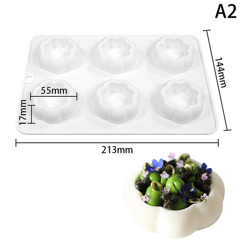 6-Hålighets Blomformade Silikonkakformar Franska Moussekakformar Hem Bakverktyg Kökstyling Och Baktillbehör