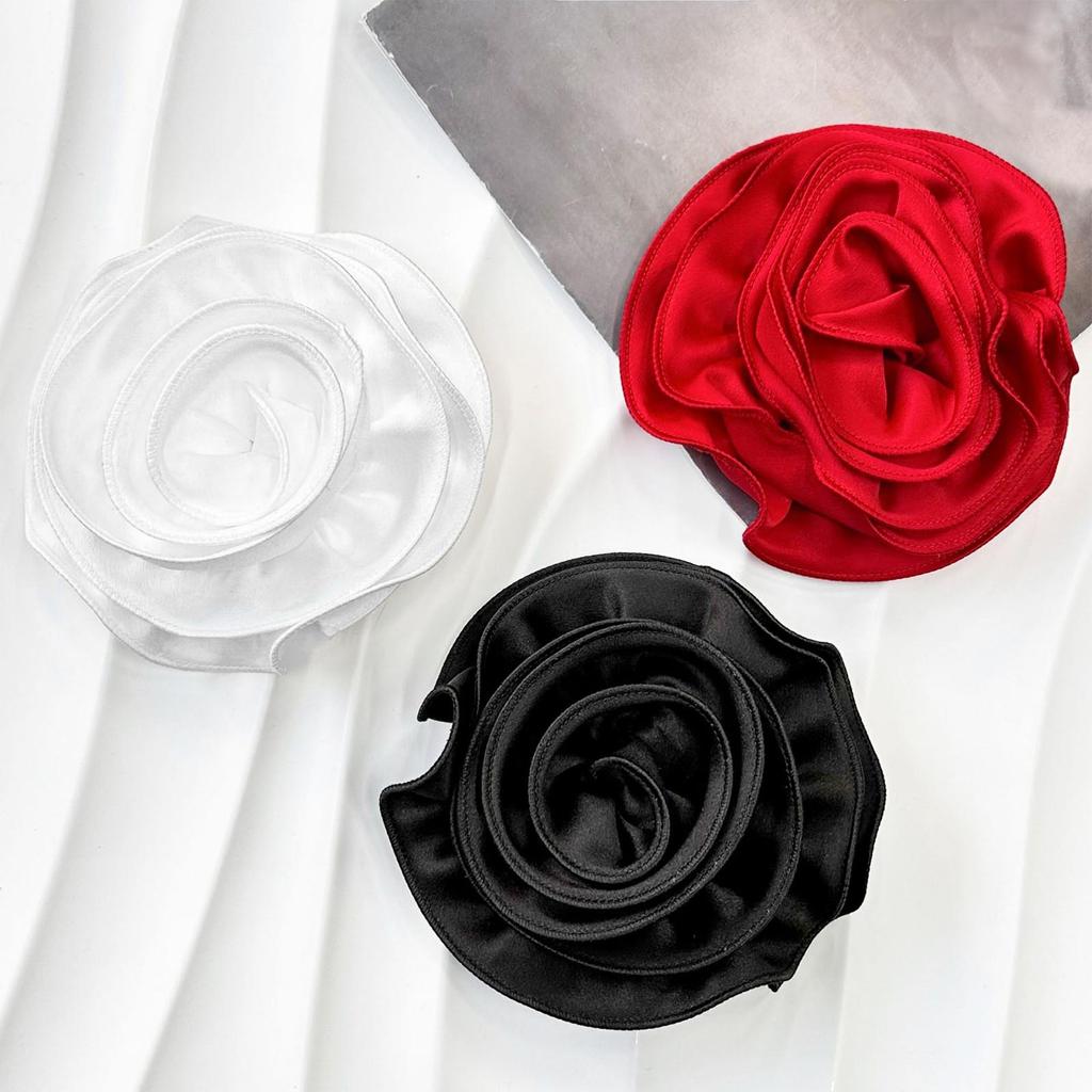Handmade Flower Appliques Silk Flower Brooch Craft Dance Costume Decors Large 3D Flower Patches Clothing Sewing Ornament