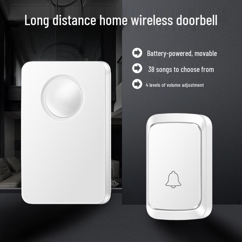 Battery-Powered Wireless Doorbell for Home - No Plug Required
