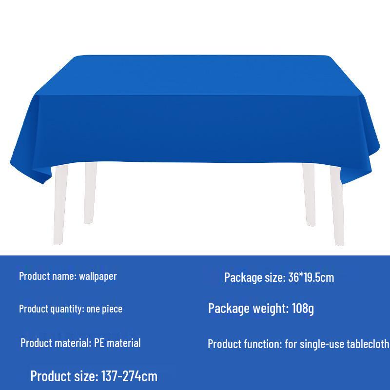 Dark Blue Party Decoration Set: Thick Disposable Plates, Cups, Napkins & Tablecloth