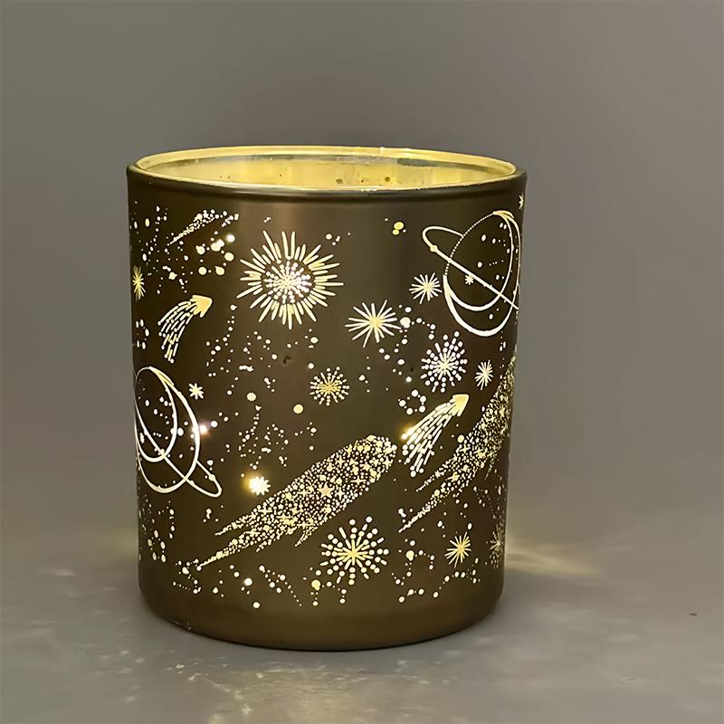 1Pc Christmas New Year Decorative Candlestick Cup - Custom Home Fragrance Holder, Reindeer Themed Birthday Holiday Gift