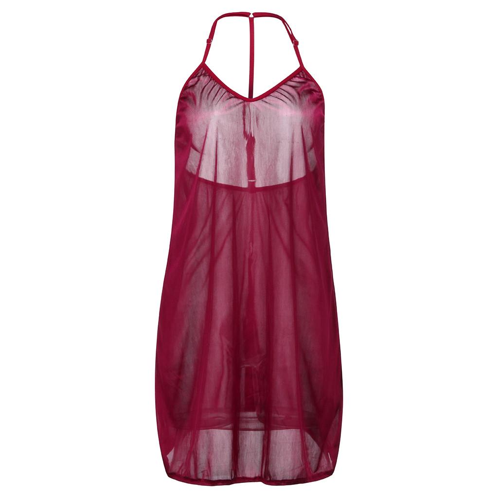Women Sexy Satin Sleepwear Babydoll Lingerie Nightdress Pajamas