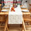 Polyester Halloween Table Runner With Embroidered Ghosts And Pumpkins For Party Decor