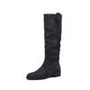 Fashion 2025 Autumn Women Boots Cow Suede Leather Women Shoes Round Toe Slip-on Knee High Boots Western Modern Ladies Boots