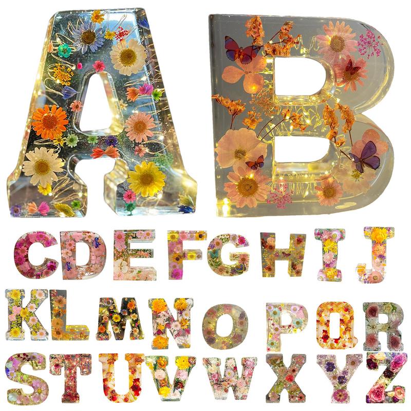 Creative Large Letter Floral Night Light 26 Letters A-Z Dry Flower Simulation Floral Letter Light Valentine's Day Gift