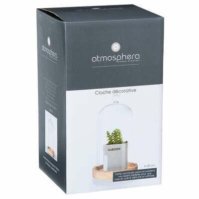 GLASS LAMPSHADE WITH WOODEN BASE decoration