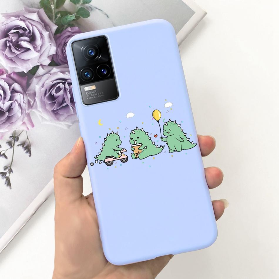 For Vivo V21e Case Vivo V21E 4G V 21E V2061 Lovely Cartoon Candy Color Soft Silicone TPU Phone Back Cover