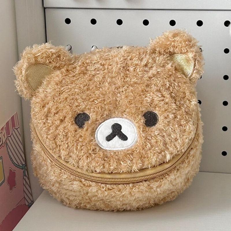 

Cute Rilakkuma Storage Mini Makeup Bag Portable Toiletry Pouch Essential For Travel Practical Bathroom Home Goods Periphery Gift