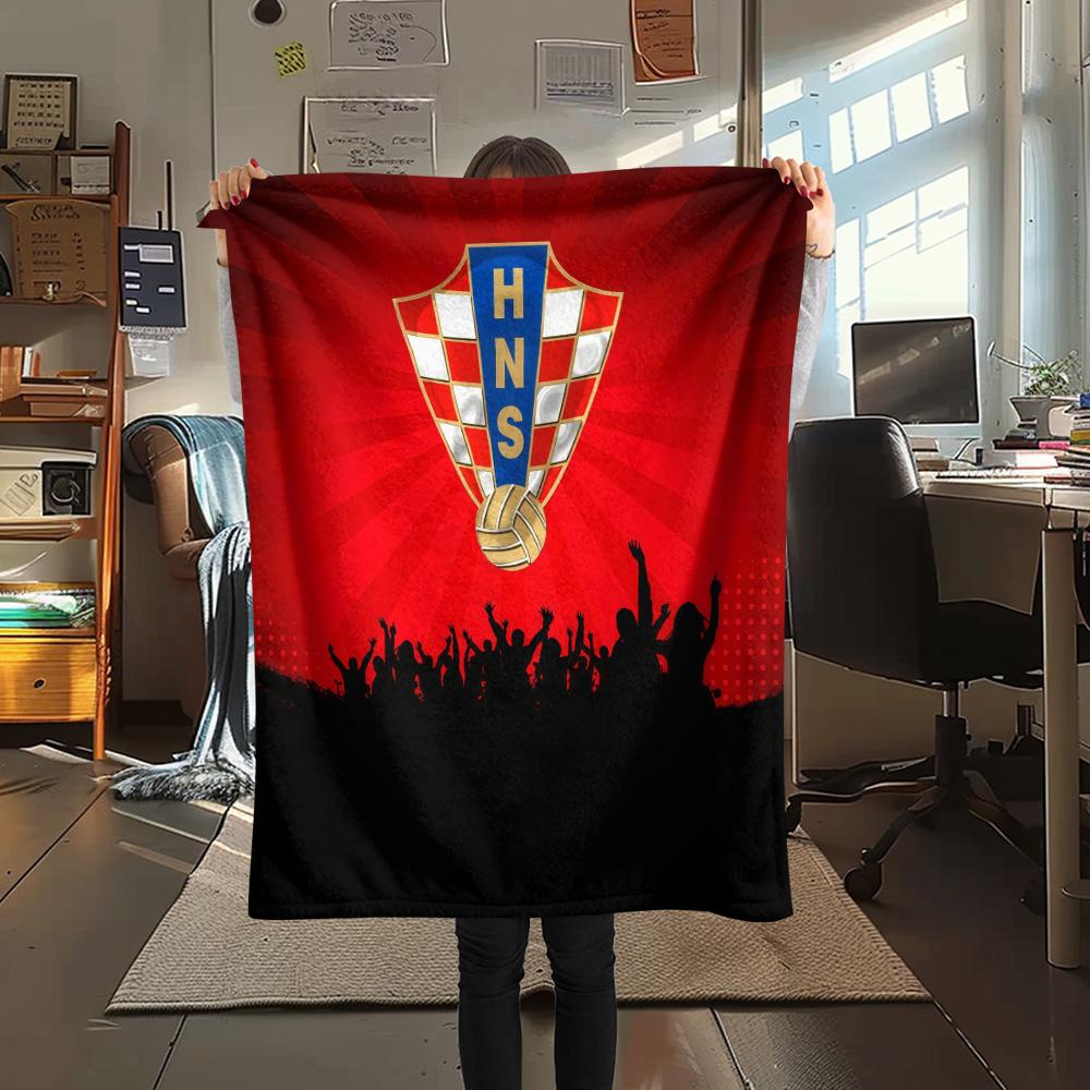 Croatia National Football Team Flannel Blanket, High quality Comfortable for All Seasons, Home Decor, Warmth and Comfort