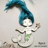 12pcs Mermaid Wooden Hanging Crafts Kit DIY Painting Birthday Coloring Set Ornament Knotting Gift Supplies