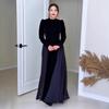 Spring 2026 Women's Gold Velvet Chiffon Slim-Fit Dress