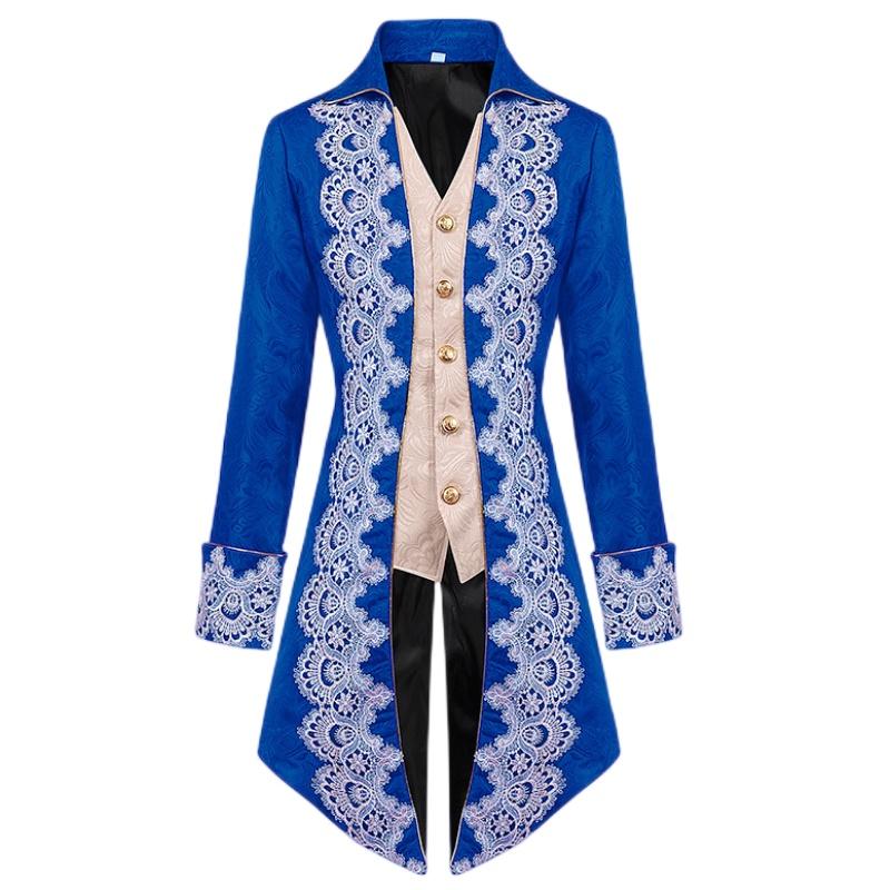 

Мужское винтажное стимпанк средневековое викторианское ренессансное готическое пальто-фрачный пиджак XXXL синий