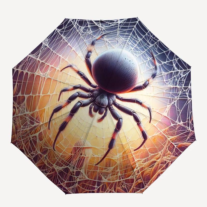 1pc Spider Web Automatic Folding Umbrella - Design, Durable Iron Frame for Travel, Outdoor, Beach Fashion Accessory a0920052