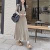 Women's Retro Knitted A-Line Dress: Versatile, Slimming Long-Sleeve for Spring, Autumn, and Winter