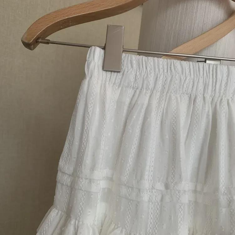 Women's French-Style High Waist Puffy White A-Line Skirt - New Summer Small Size Ballet Skirt