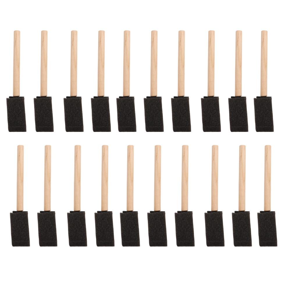 20Pcs Length 15cm Foam Paint Brush Wood Paint Sponge Brush Durable Sponge Painting Set for Acrylics