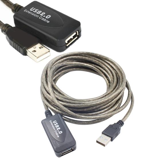 5/10/15/20m USB 2.0 Active Extension Repeater Cable Signal Booster Extended Cord