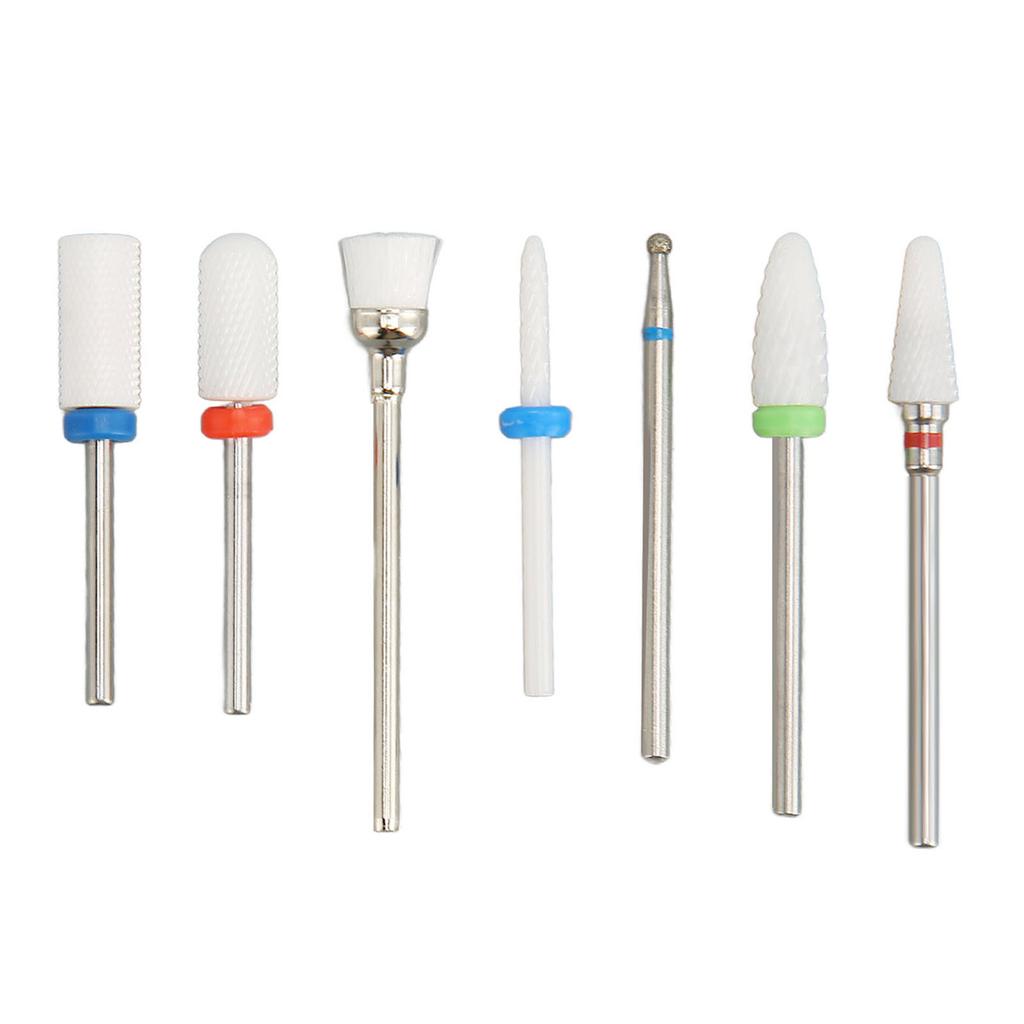 7Pcs Nail Drill Bits Accurate Clear Operation Professional Nail Grinder Bits for Cleaning Shaping