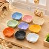 Hamster Food and Water Feeder Bowl Set, 9 Plastic Bowls in Assorted Color with Rounded Edges, and Open Rounded-Square Shape For Daily Feeding