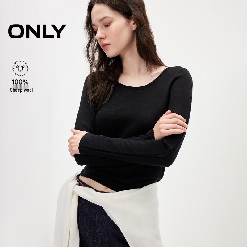 ONLY Women s Lightweight Lambswool Round Neck Sweater XS