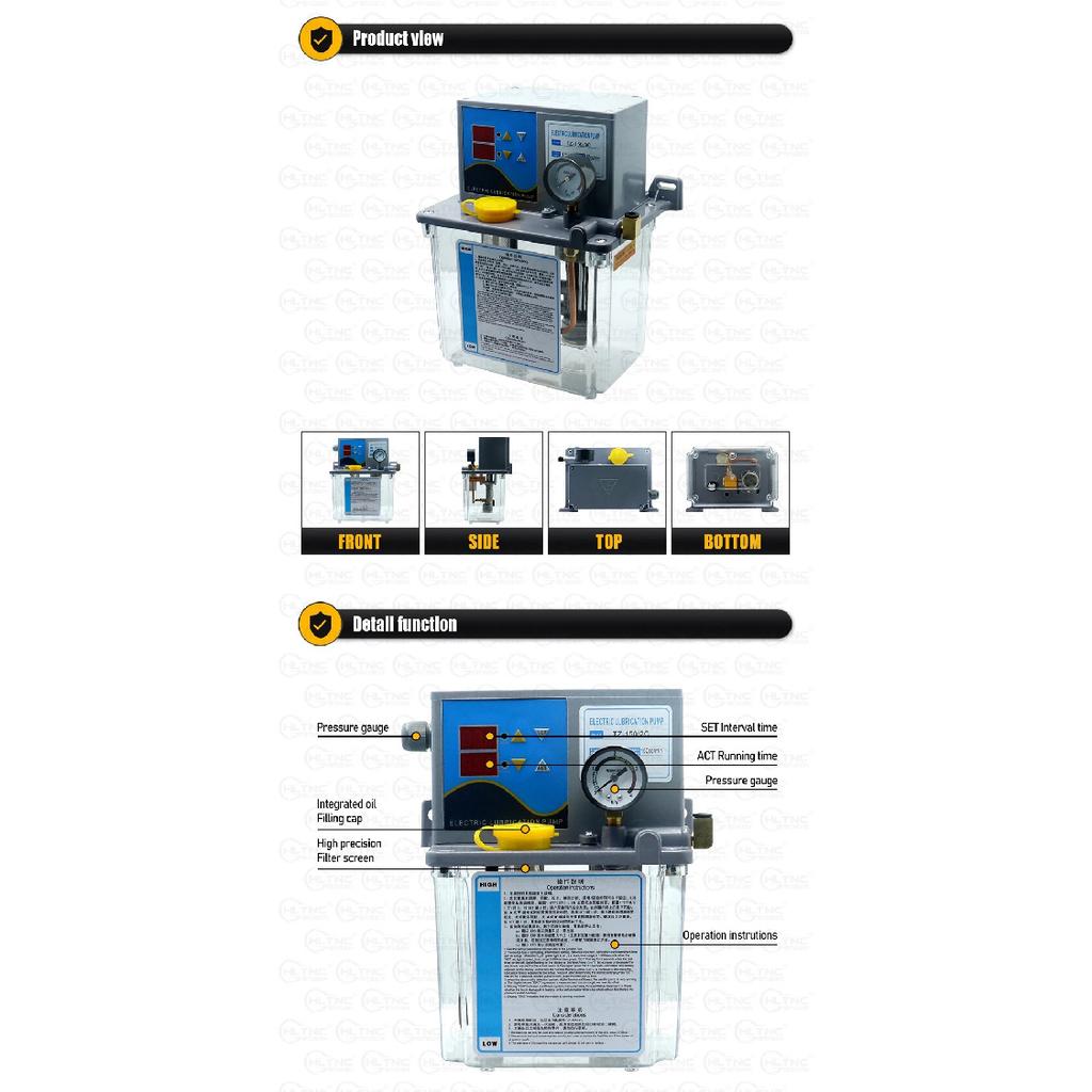 2L 3L 4L Smeerpomp Automatische Smeeroliepomp met Manometer Semi-automatische of PLC-besturing Voor CNC-draaibank