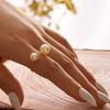1pc Ins Style Minimalist Adjustable Open Ring with Faux Pearl, for Women
